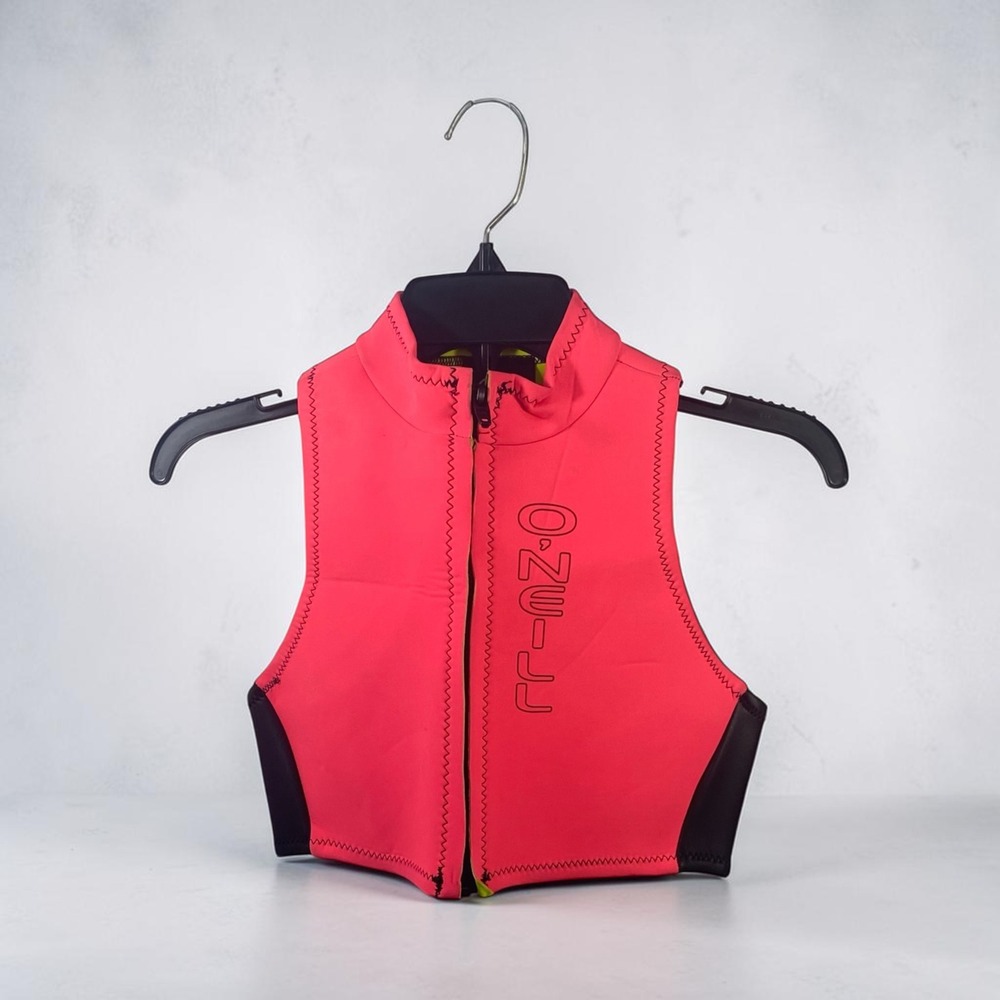 O'Neill Wetsuit Vest Neon Pink Lime Green Neoprene Zip Front Cropped Racerback